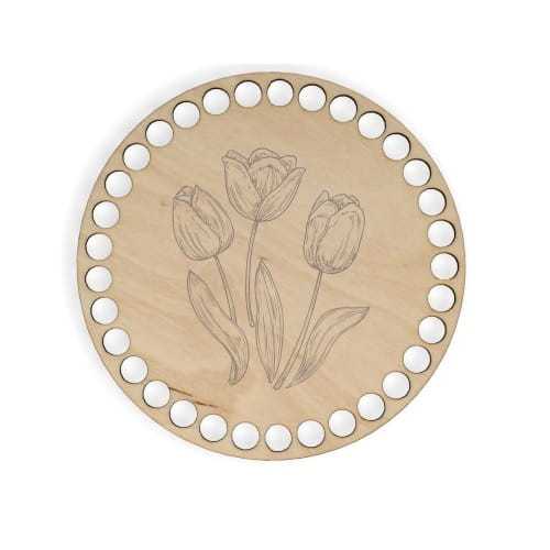 BSZ727-E Baza koszyka - grawer, koło 15cm - tulipany