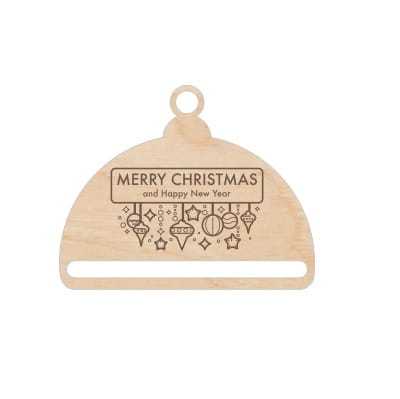 D929-E Zawieszka półokrągła do makramy - Merry Christmas