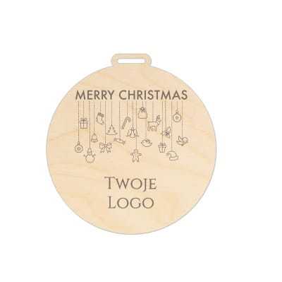 D947-E Bombka grawerowana z logo Twojej firmy - Merry Christmas
