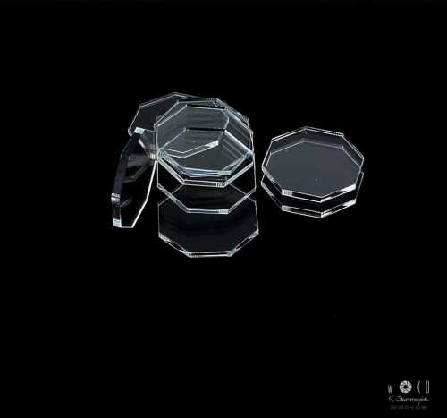 H045 Podstawka pod figurki okta 30mm - 10szt  PLEXA, bezbarwne