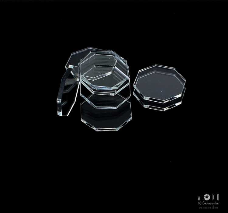 H046 Podstawka pod figurki okta 40mm - 10szt  PLEXA, bezbarwne
