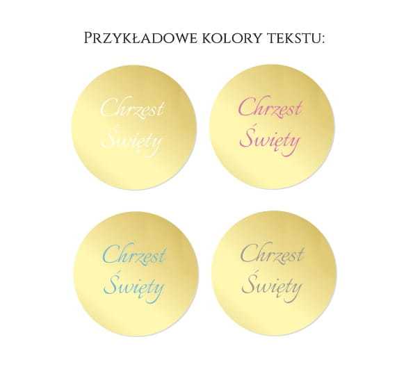 OP-LZ004 Topper okrągły do tortu TWÓJ TEKST -  ZŁOTE LUSTRO