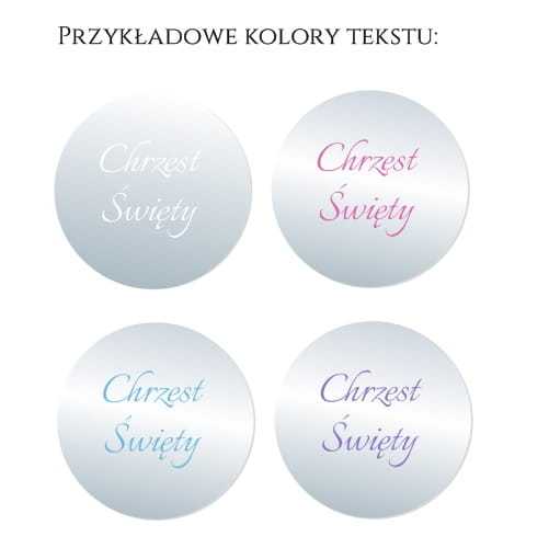 OP-LS004 Topper okrągły do tortu TWÓJ TEKST -  SREBRNE LUSTRO