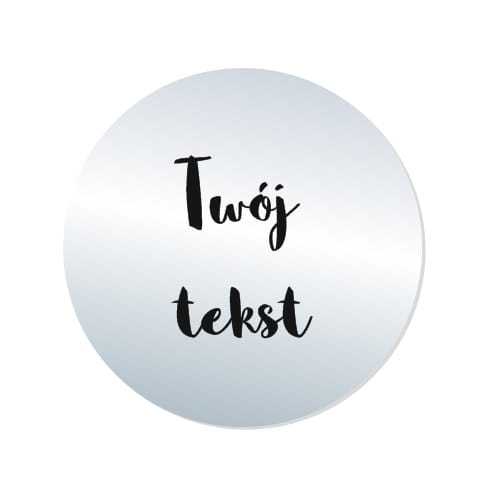 OP-LS004 Topper okrągły do tortu TWÓJ TEKST -  SREBRNE LUSTRO