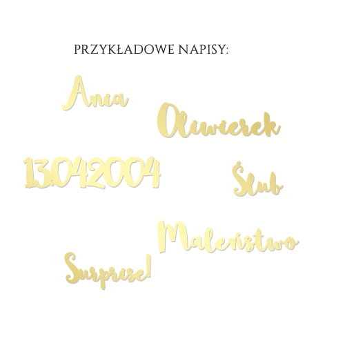 ND-PZ001 Napis indywidualny z plexi ZŁOTE LUSTRO