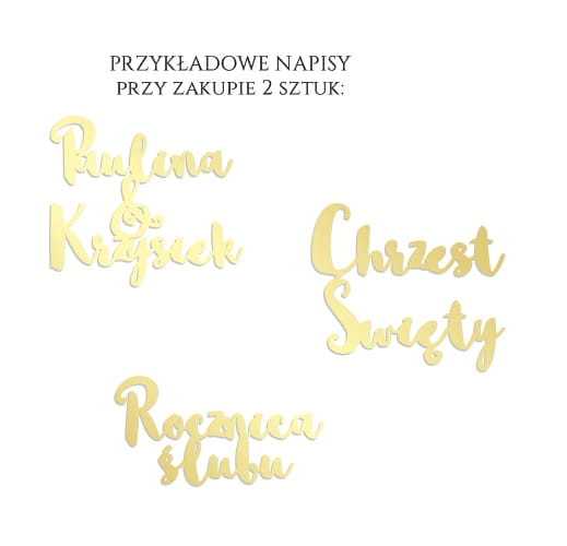 ND-PZ001 Napis indywidualny z plexi ZŁOTE LUSTRO