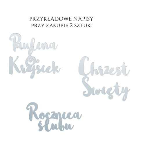 ND-PS001 Napis indywidualny z plexi SREBRNE LUSTRO