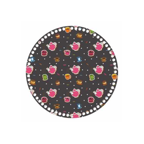 BSZ783-UVBL Baza pod tacę z nadrukiem koło 30cm HDF imbryczki