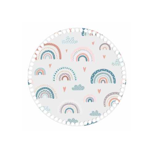BSZ793-UVW Baza pod tacę nadruk koło 30cm HDF pastelowe tęcze