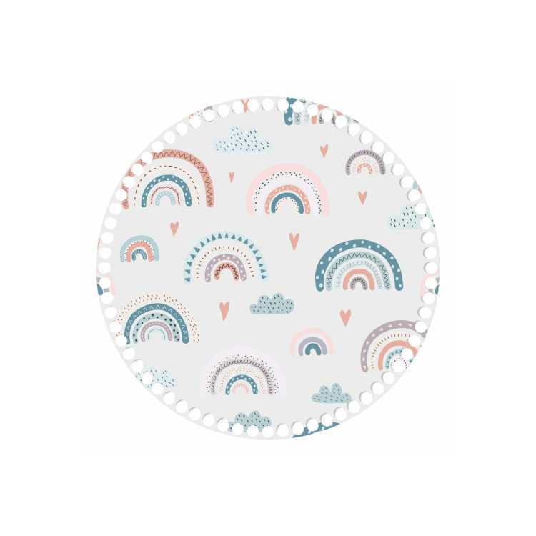 BSZ793-UVW Baza pod tacę nadruk koło 30cm HDF pastelowe tęcze