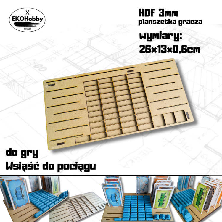 Planszetka gracza do gry Wsiąść do pociągu IN005