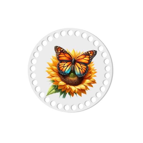 BSZ819-UVW Baza nadruk 15cm HDF motyl na słoneczniku