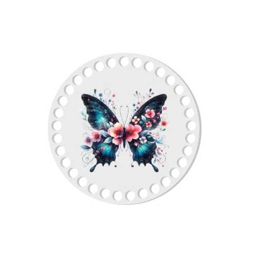 BSZ821-UVW Baza nadruk 15cm HDF ciemny motyl w kwiatach