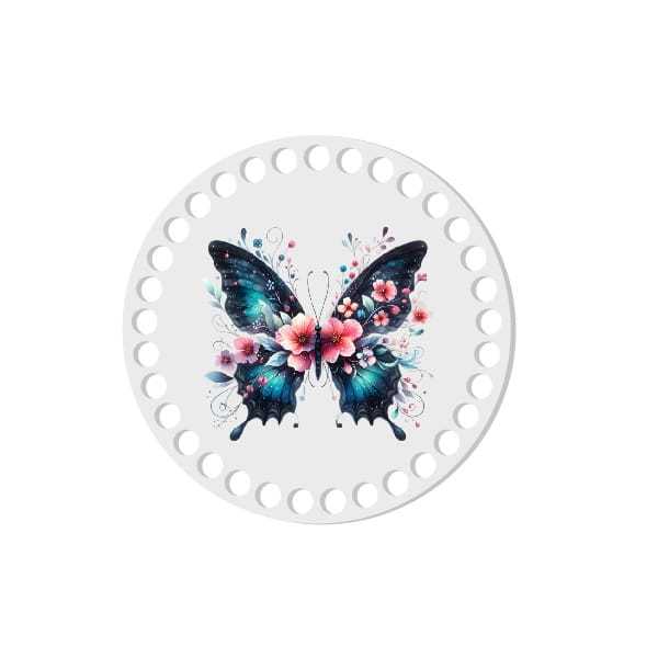 BSZ821-UVW Baza nadruk 15cm HDF ciemny motyl w kwiatach