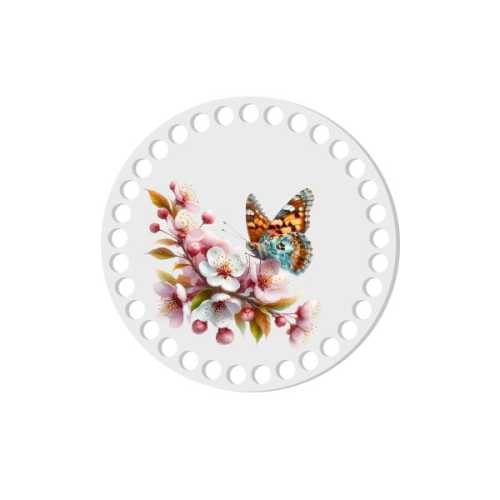 BSZ826-UVW Baza nadruk 15cm HDF motyl na kwiatach jabłoni