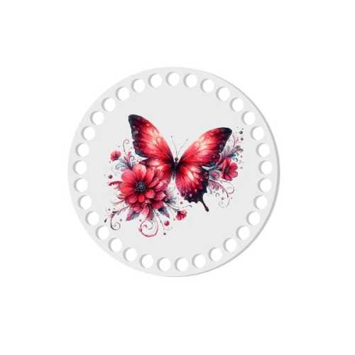 BSZ830-UVW Baza nadruk 15cm HDF czerwony motyl