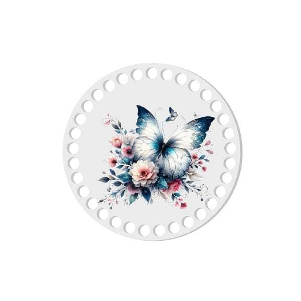 BSZ836-UVW Baza nadruk 15cm HDF biało-granatowy motyl