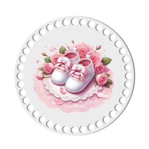 BSZ854-UVW Baza nadruk 17cm HDF CHRZEST buciki różowe