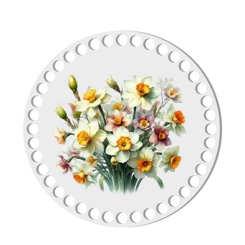 BSZ861-UVW Baza nadruk 17cm HDF bukiet narcyzy