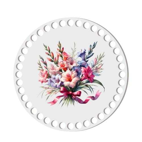 BSZ865-UVW Baza nadruk 17cm HDF bukiet gladiole