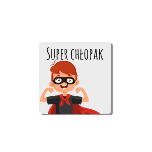 MDH05-UV Magnes biały na Dzień Chłopaka SUPER CHŁOPAK