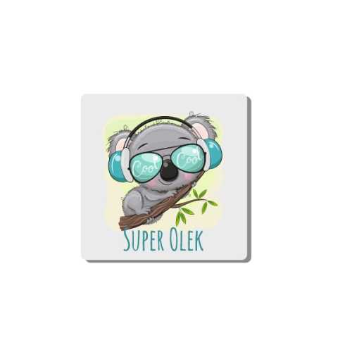MDH07-UV Magnes biały z koala Z IMIENIEM