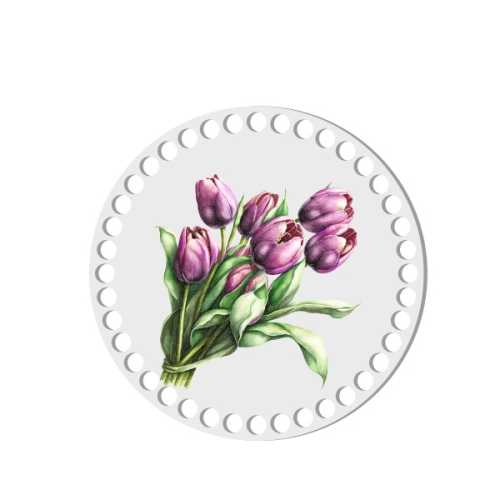 BSZ879-UVW Baza nadruk 17cm HDF bukiet tulipany
