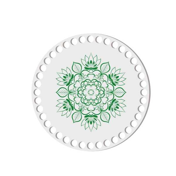 BSZ885-UVW Baza nadruk 17cm HDF mandala zielona