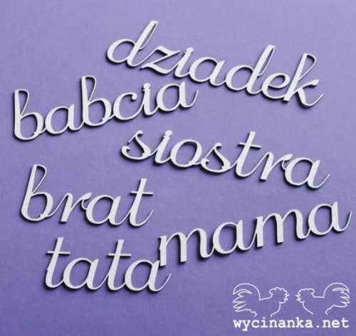 zestaw napisów "rodzinka"
