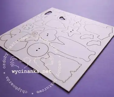 zestaw wycinanek o tematyce dziecięcej - arkusz 15x15 cm