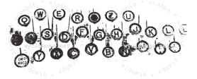 stempel "retro - QWERTY"