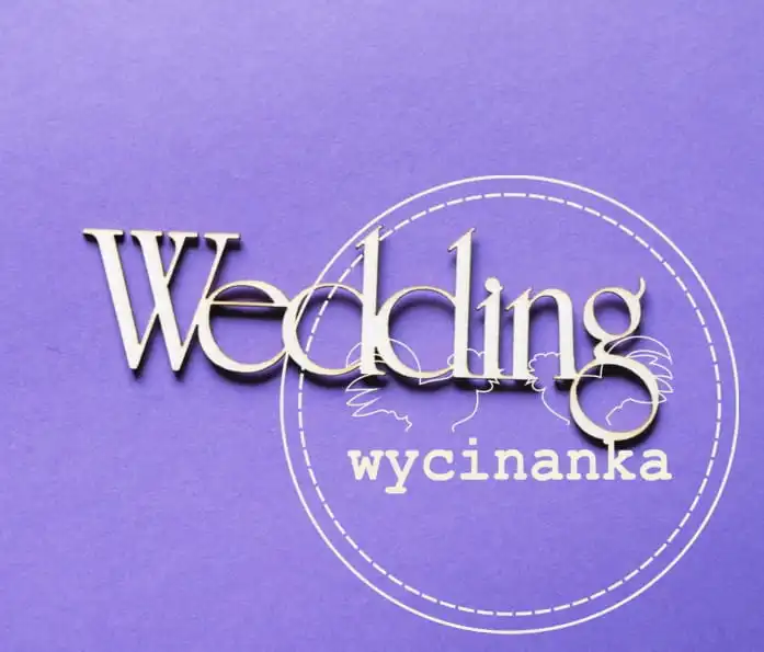 napis "Wedding"