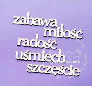 zestaw napisów "zabawa i miłość"