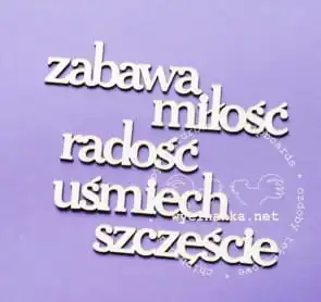 zestaw napisów "zabawa i miłość"