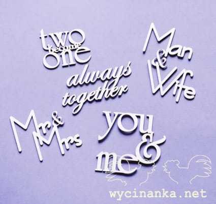 zestaw napisów "you & me - always together"
