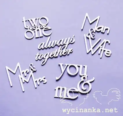 zestaw napisów "you & me - always together"