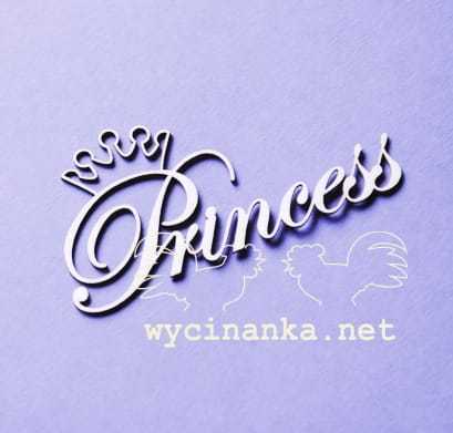 napis "Princess" z koroną