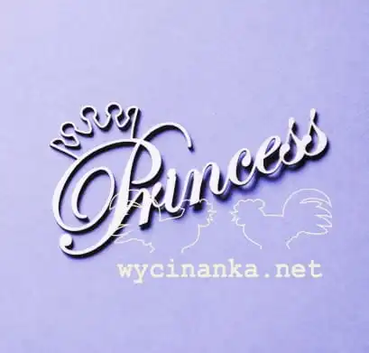 napis "Princess" z koroną