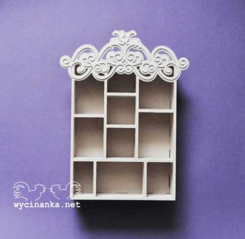 shadowbox z ornamentem 5,3x15,8x22,8 cm, sklejka 4 mm