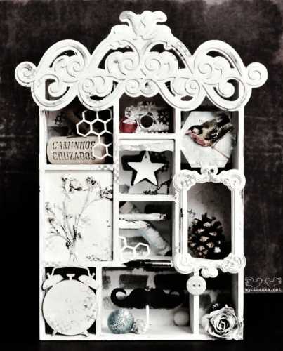 shadowbox z ornamentem 5,3x15,8x22,8 cm, sklejka 4 mm