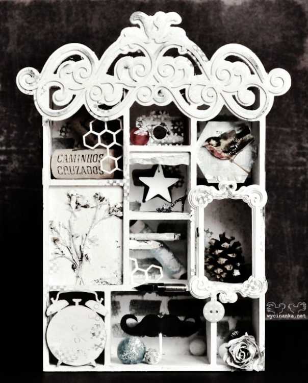 shadowbox z ornamentem 5,3x15,8x22,8 cm, sklejka 4 mm