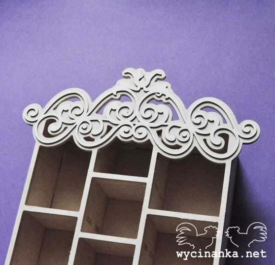 shadowbox z ornamentem 5,3x15,8x22,8 cm, sklejka 4 mm