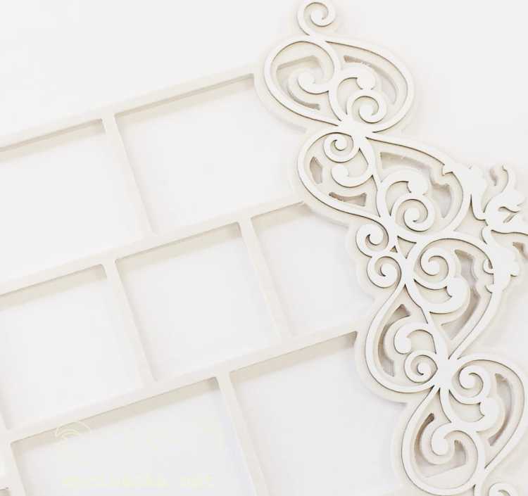 shadowbox z ornamentem 5,3x15,8x22,8 cm, sklejka 4 mm