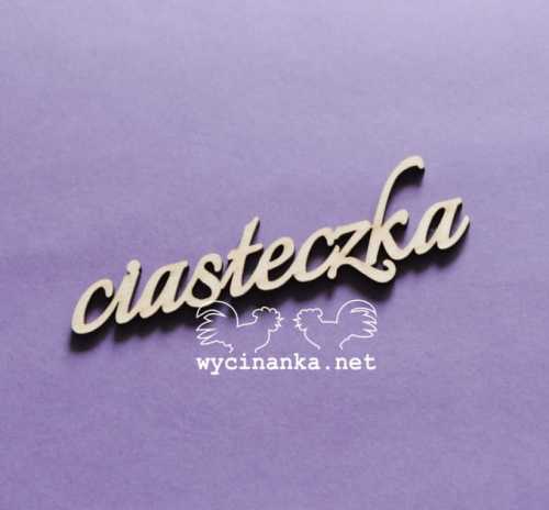napis "ciasteczka", sklejka 3 mm