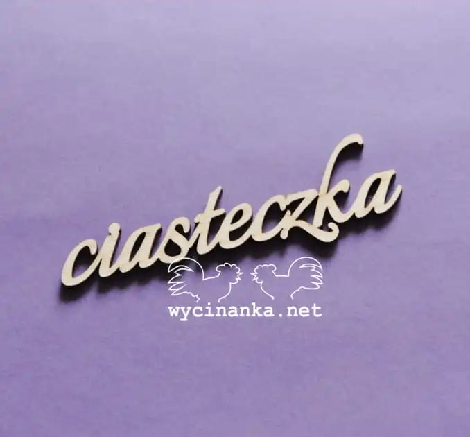 napis "ciasteczka", sklejka 3 mm