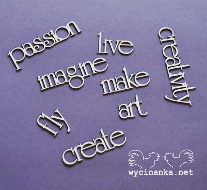 zestaw napisów "make art"