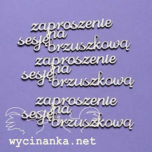 ALBUM RODZINNY - napisy "zaproszenie na sesję brzuszkową", 3 szt.
