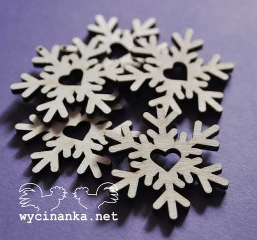 WONDERFUL TIME - śnieżynki, sklejka 3mm, 5szt.