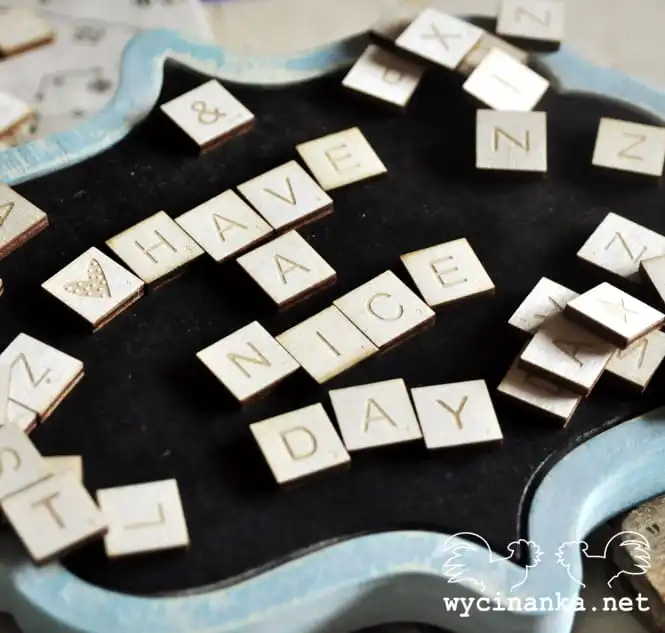 alfabet à la scrabble, sklejka 3 mm