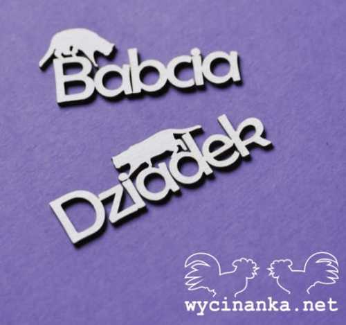 Babcia, Dziadek - zestaw napisów z kotem